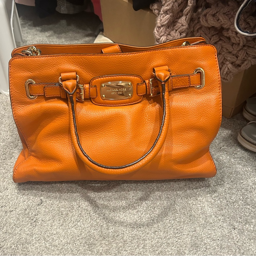 Orange Michael Kors Tote Purse